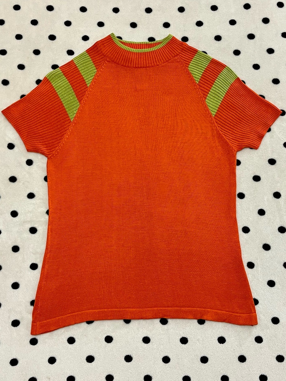 Vintage Joseph A. Silk Knit Short Sleeve Mock Neck Top Size S